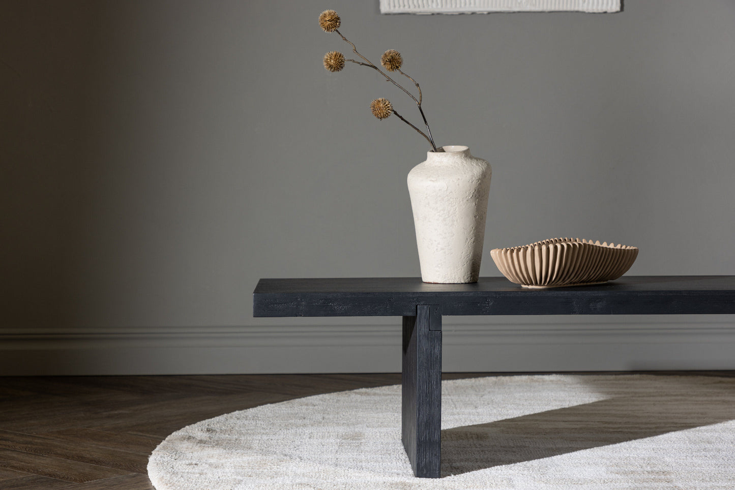 Yakunik Couchtisch aus Gummibaumholz/MDF in Schwarz