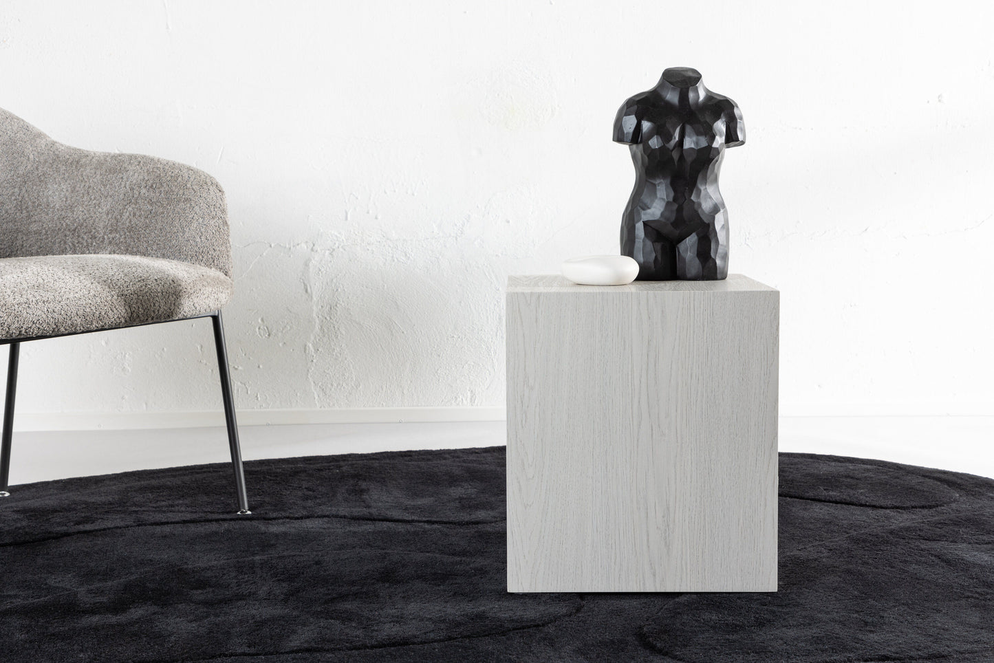 York kleiner Couchtisch aus MDF in weißer Holzoptik