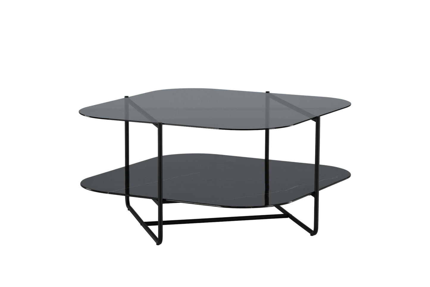 un-line Sofatisch aus Glas in Schwarz