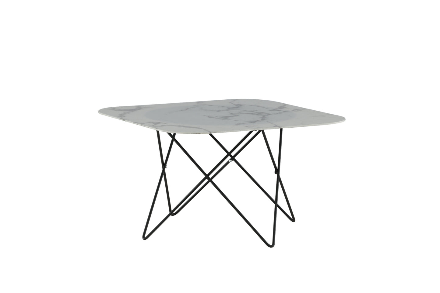 Tristar Couchtisch aus Metall und Glas in Weiß