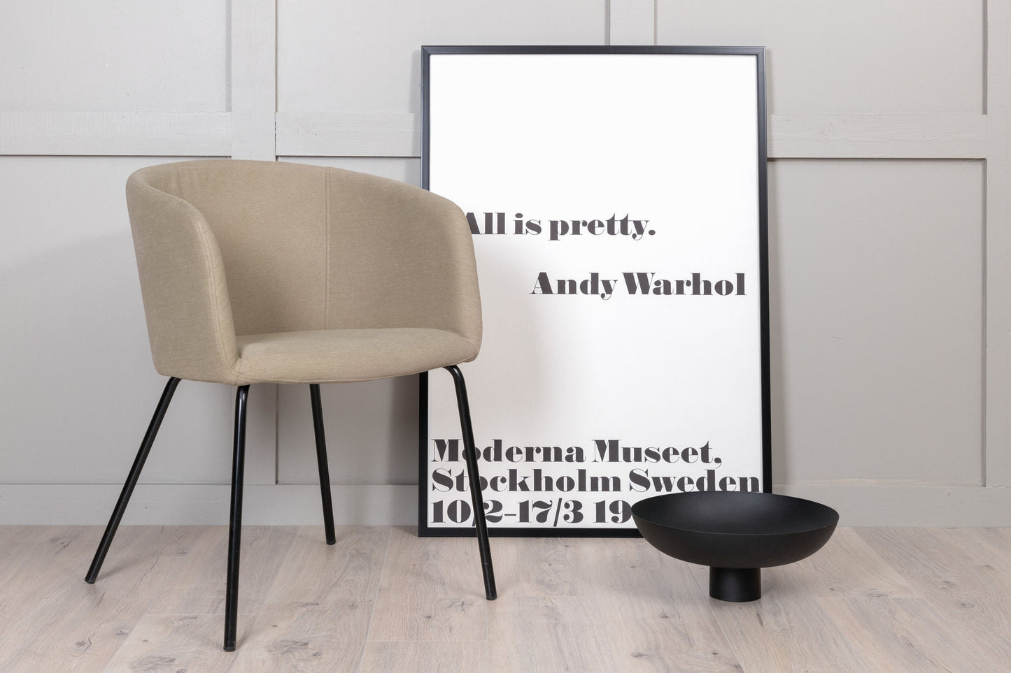 Berit Esstimmerstuhl, Beige Leinenoptik
