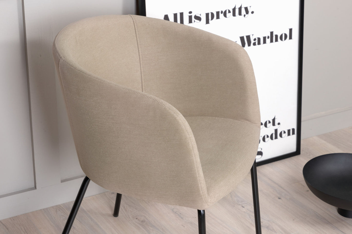 Berit Esstimmerstuhl, Beige Leinenoptik