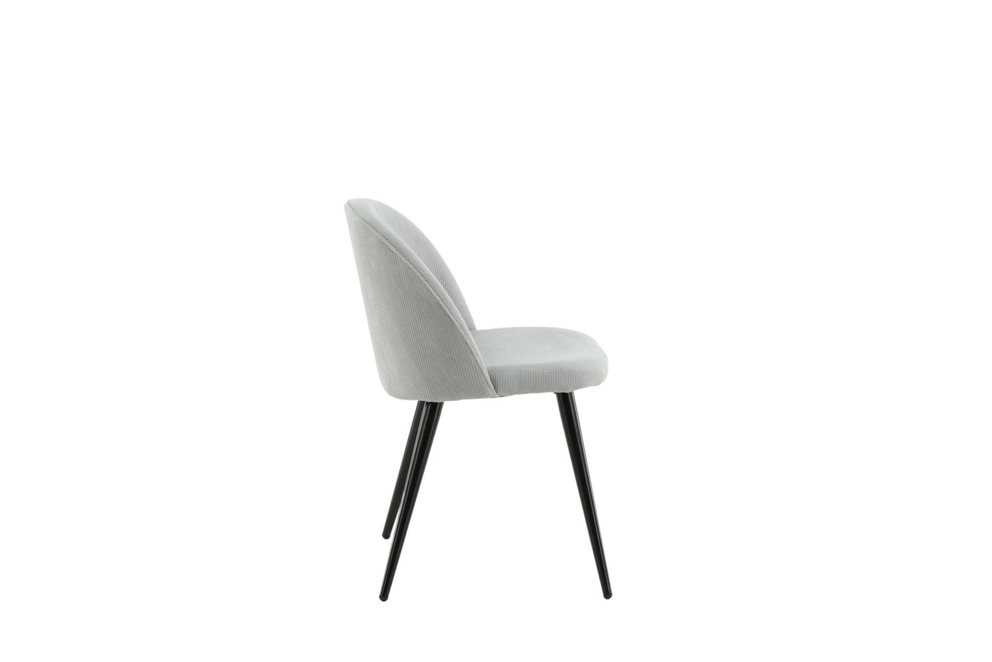 2er-Set Esszimmerstühle Velvet, Graue Cord-Optik