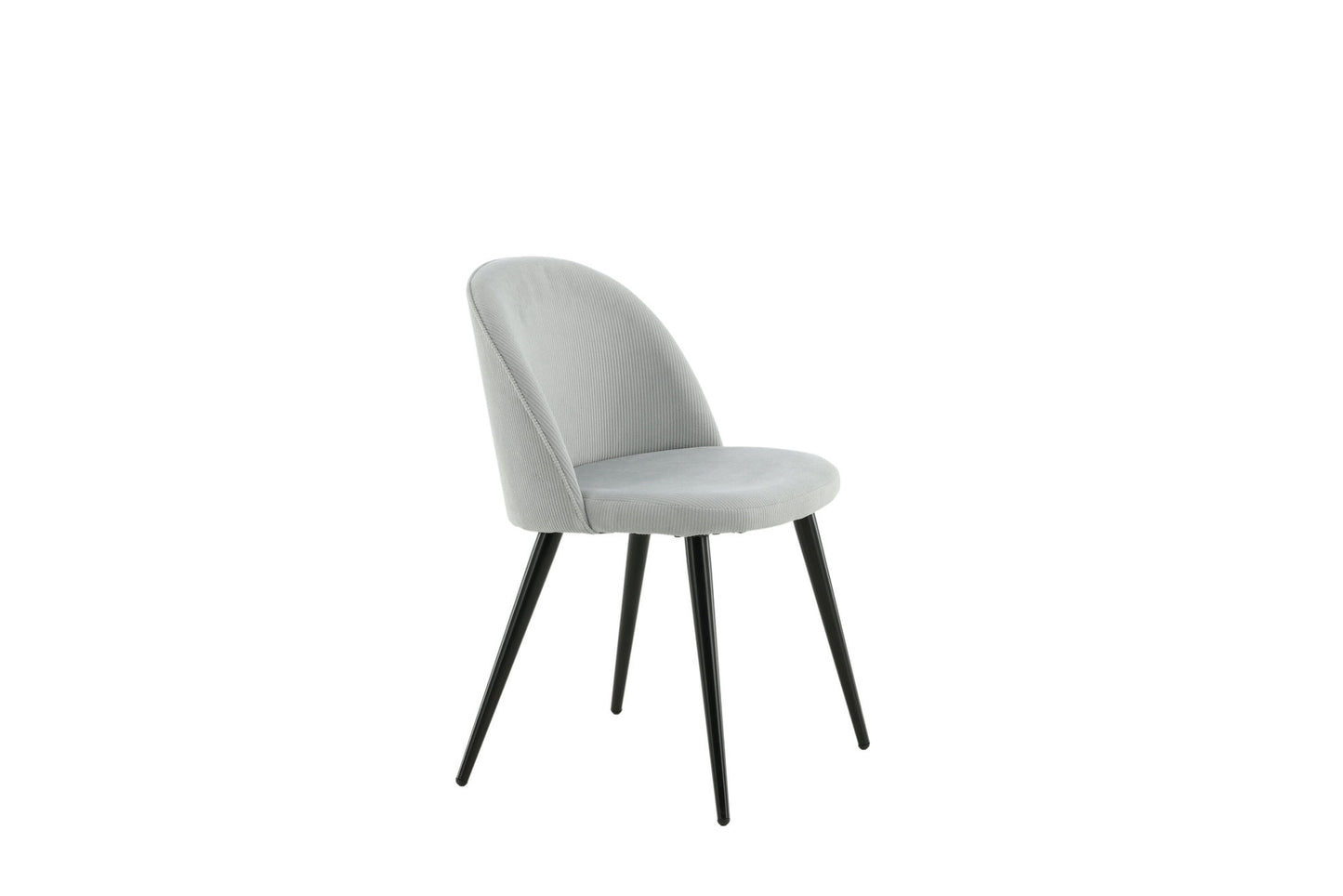2er-Set Esszimmerstühle Velvet, Graue Cord-Optik