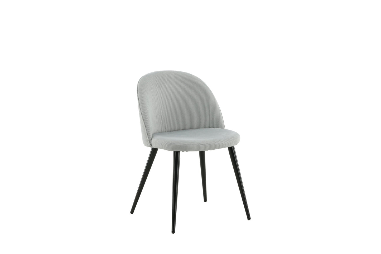 2er-Set Esszimmerstühle Velvet, Graue Cord-Optik