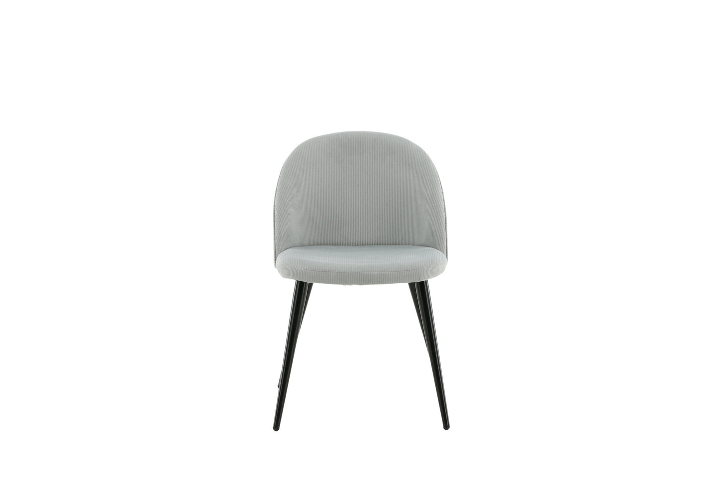 2er-Set Esszimmerstühle Velvet, Graue Cord-Optik