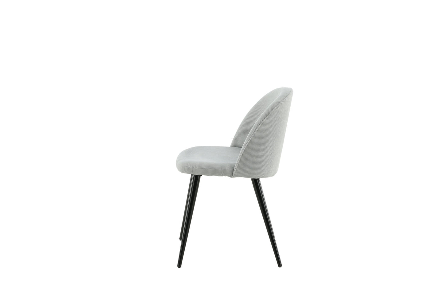 2er-Set Esszimmerstühle Velvet, Graue Cord-Optik