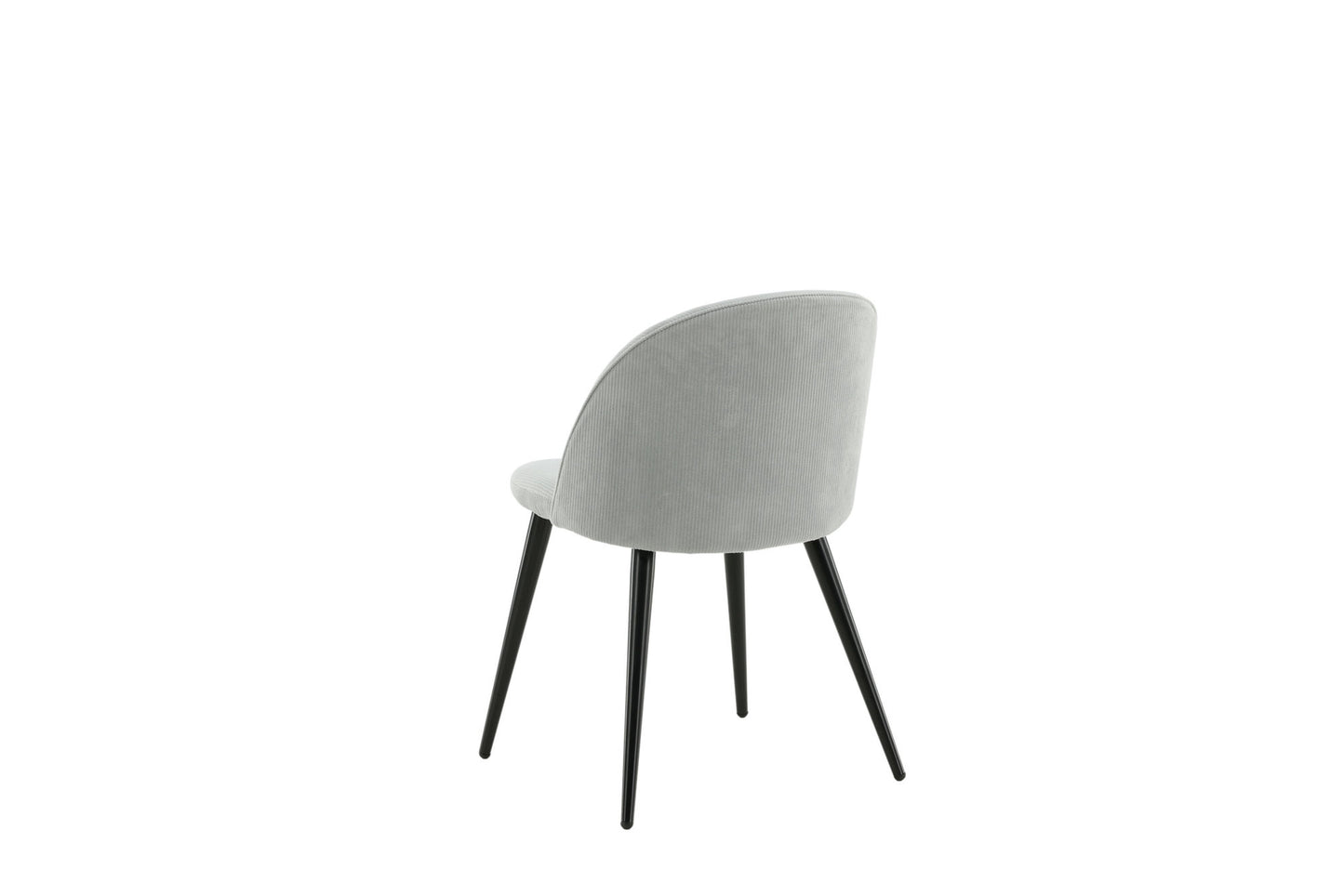 2er-Set Esszimmerstühle Velvet, Graue Cord-Optik