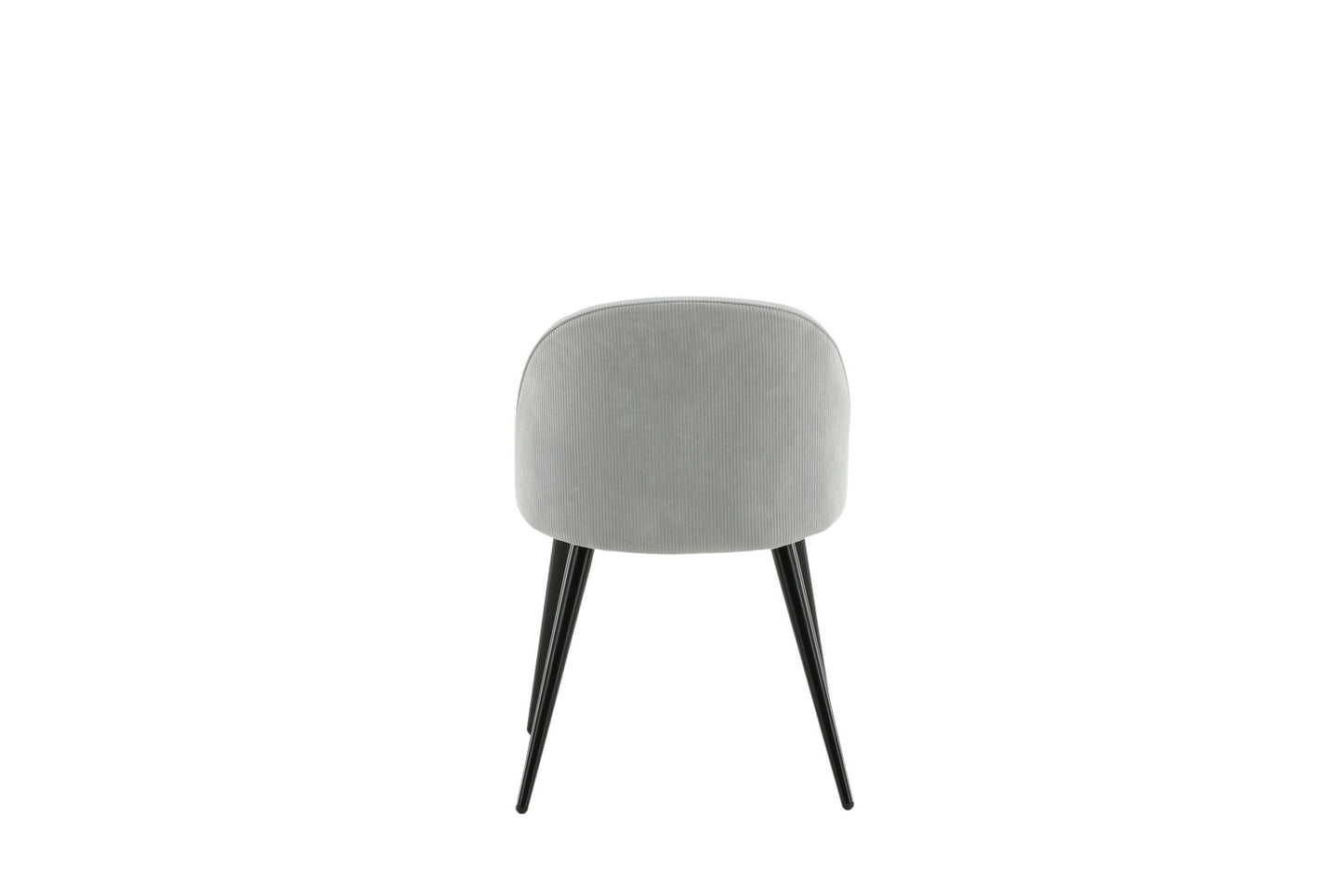 2er-Set Esszimmerstühle Velvet, Graue Cord-Optik