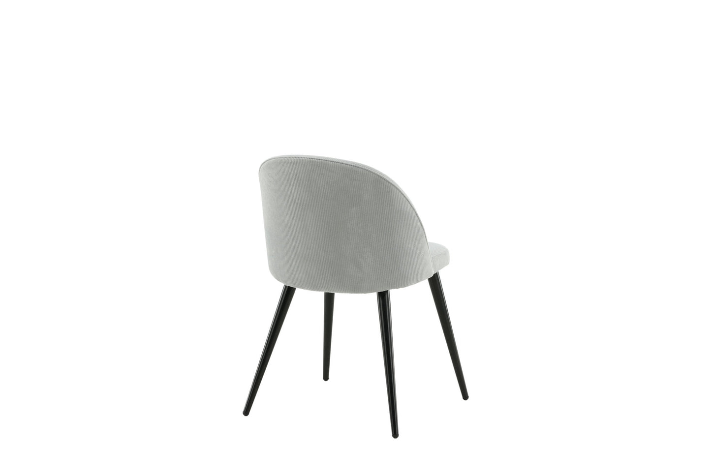 2er-Set Esszimmerstühle Velvet, Graue Cord-Optik