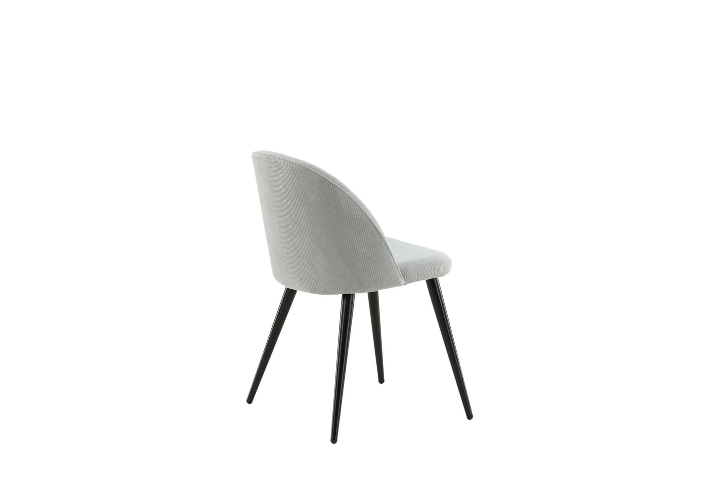 2er-Set Esszimmerstühle Velvet, Graue Cord-Optik