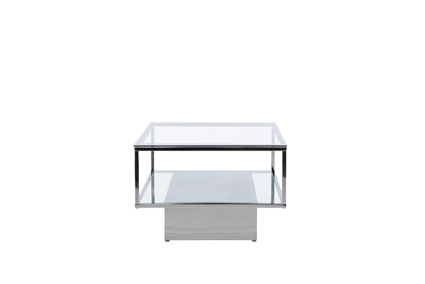 Couchtisch Maglehem aus Glas mit Metallgestell