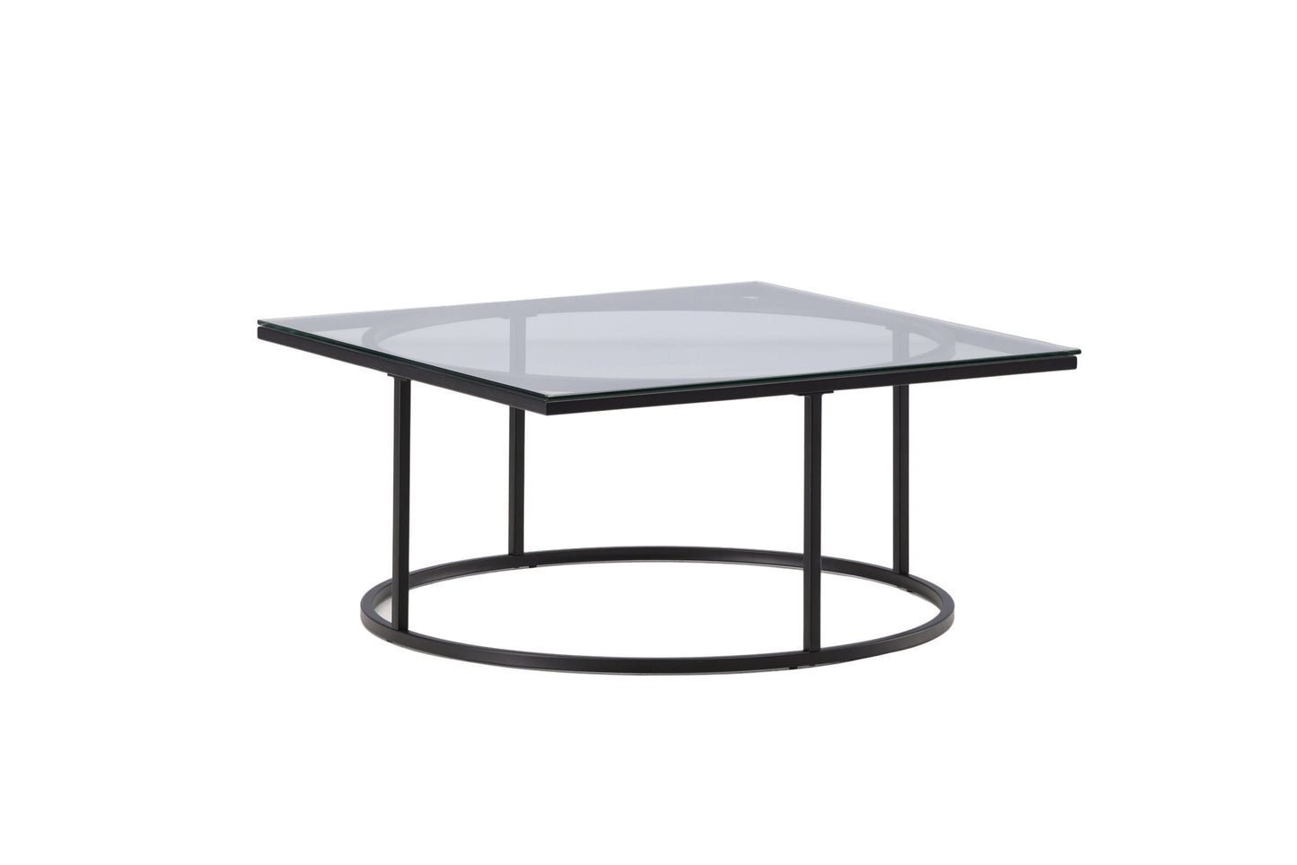 Skanör Couchtisch aus Glas und Stahl in Schwarz