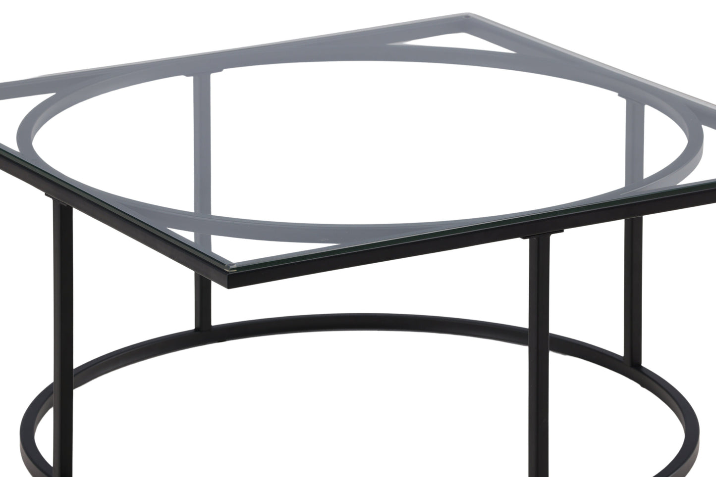 Skanör Couchtisch aus Glas und Stahl in Schwarz