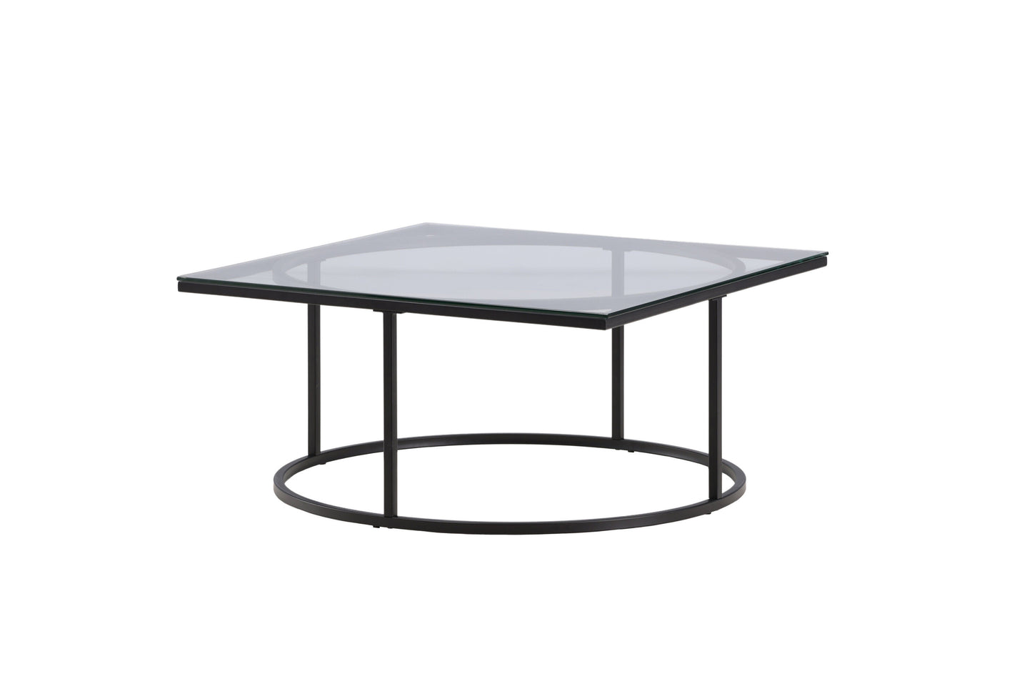 Skanör Couchtisch aus Glas und Stahl in Schwarz