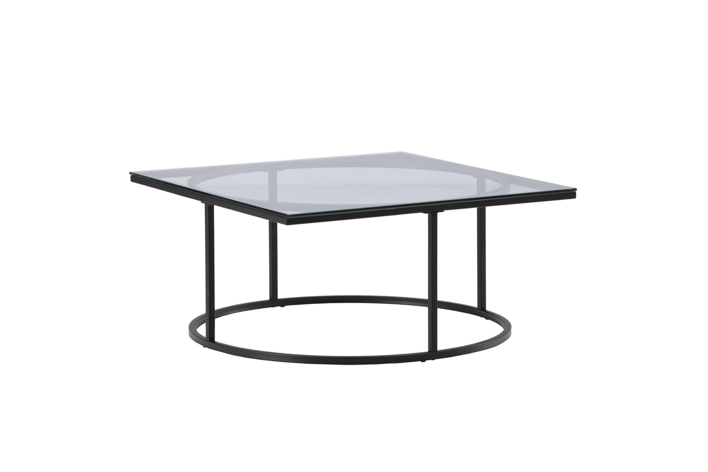 Skanör Couchtisch aus Glas und Stahl in Schwarz