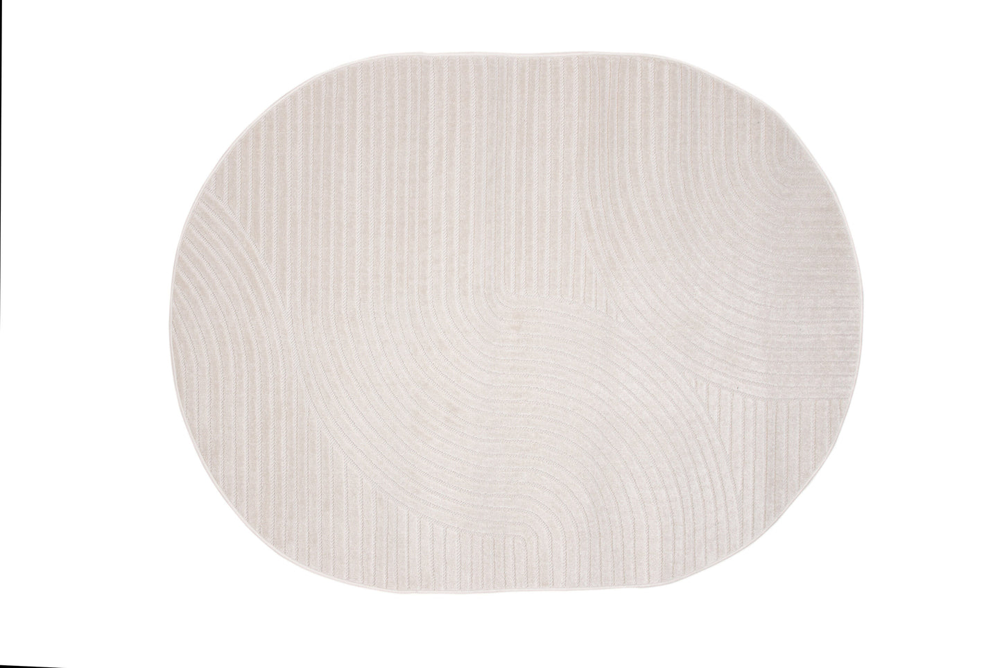 Vince Solar Teppich Oval, Weiß, 230x160cm