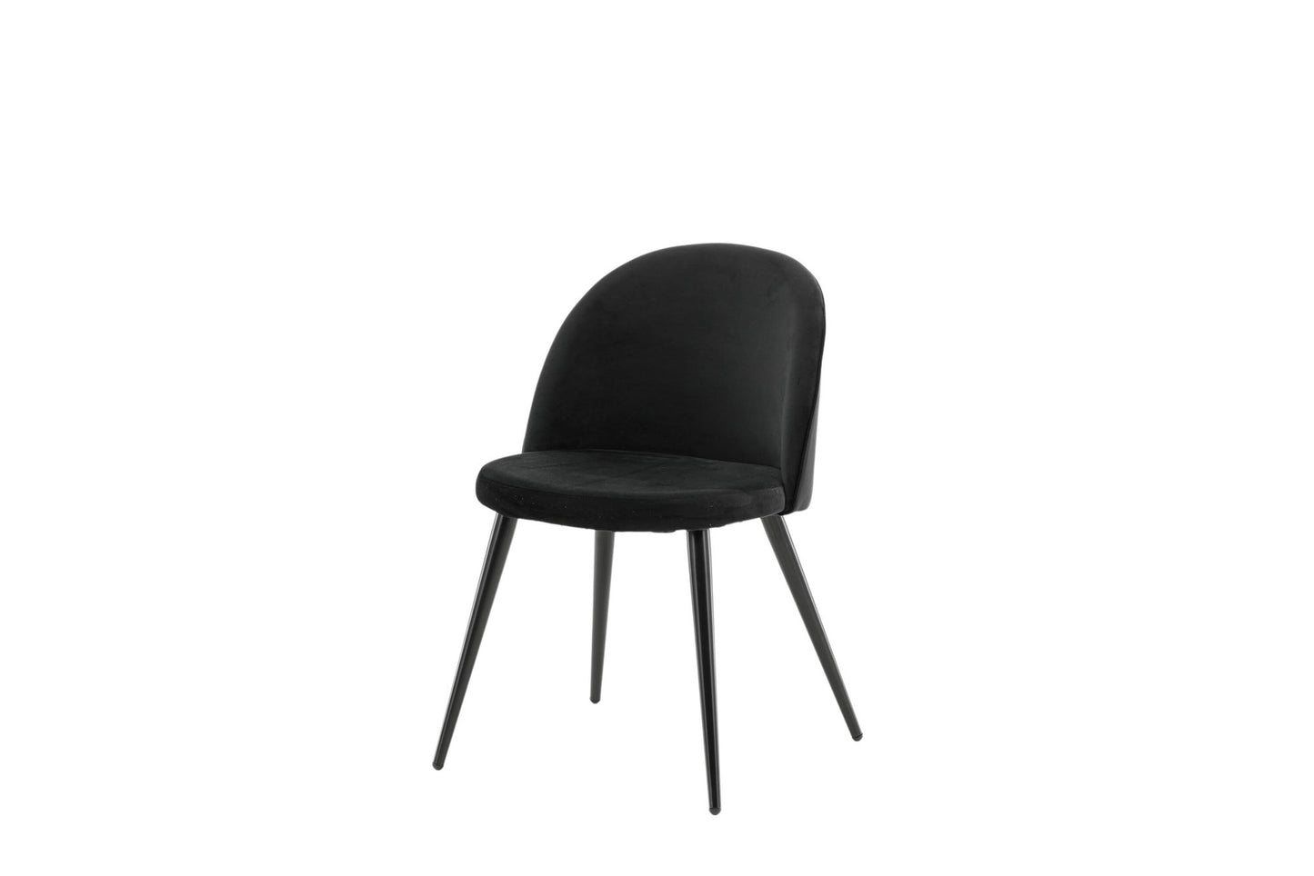 2er-Set Esszimmerstühle Velvet, Schwarze Samt-Optik