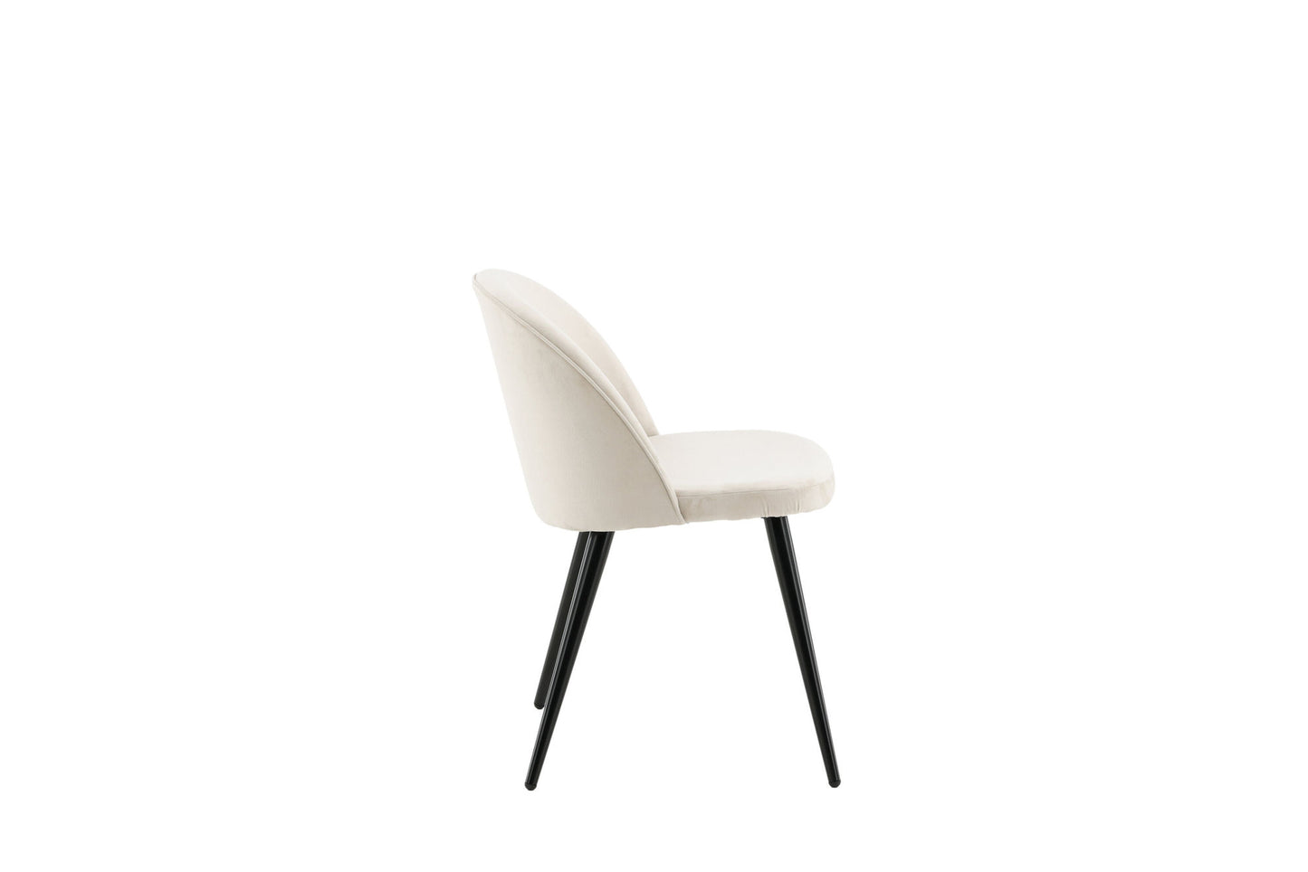 2er-Set Esszimmerstühle Velvet, Creme/Weiße Samt-Optik