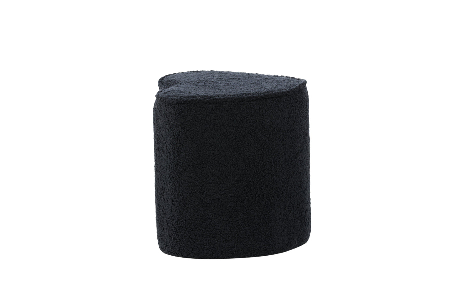 Heart Kids Pouf, Schwarz, Teddypolyester