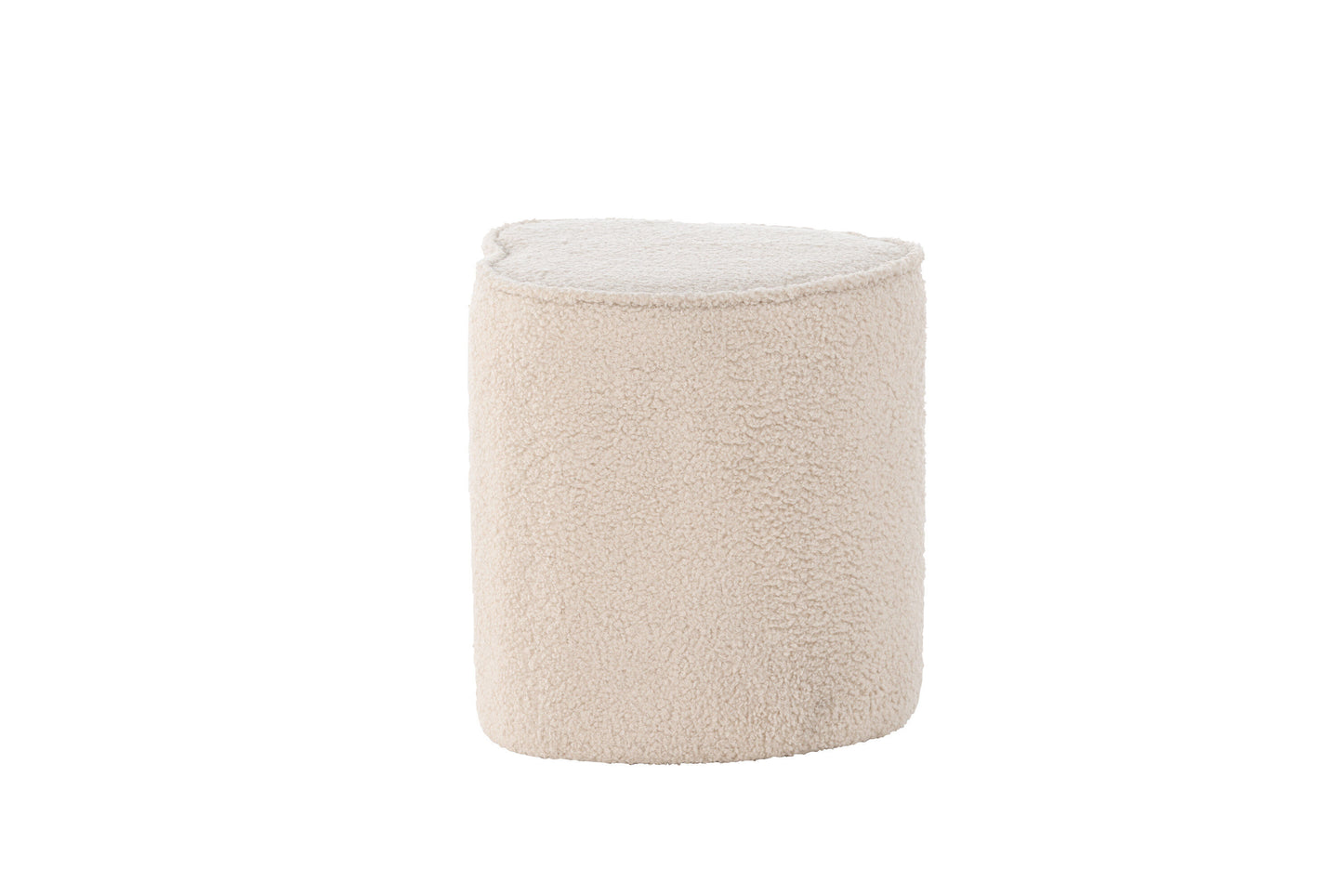 Heart Kids Pouf, Beige, Teddypolyester
