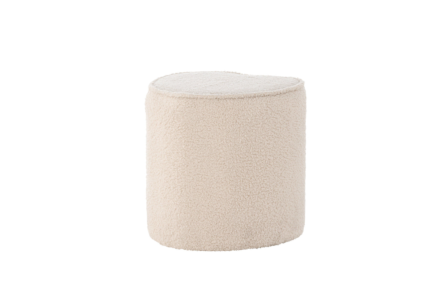 Heart Kids Pouf, Beige, Teddypolyester