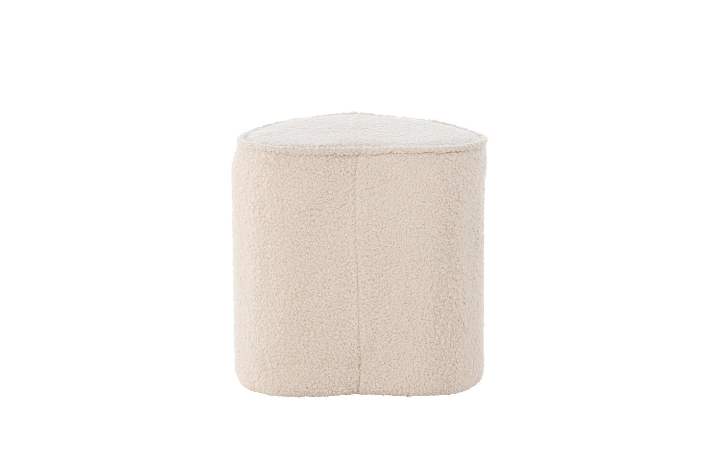 Heart Kids Pouf, Beige, Teddypolyester