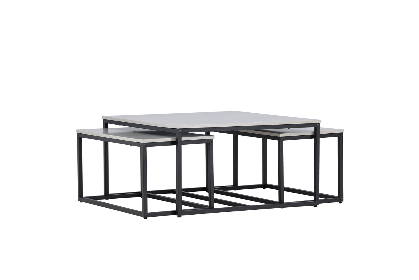 Solna Couchtisch 3er Set auf MDF/Stahl in Steinoptik