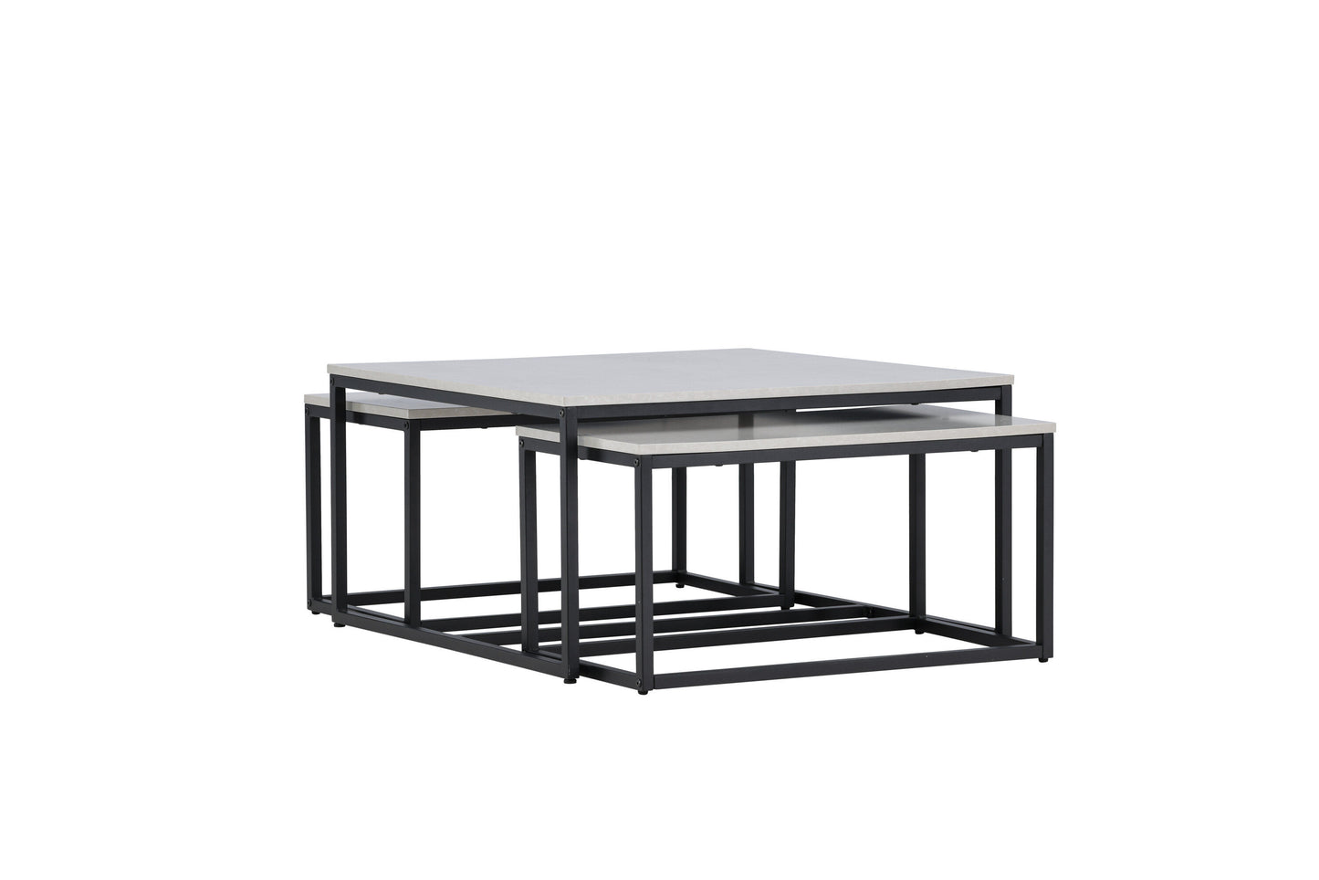 Solna Couchtisch 3er Set auf MDF/Stahl in Steinoptik