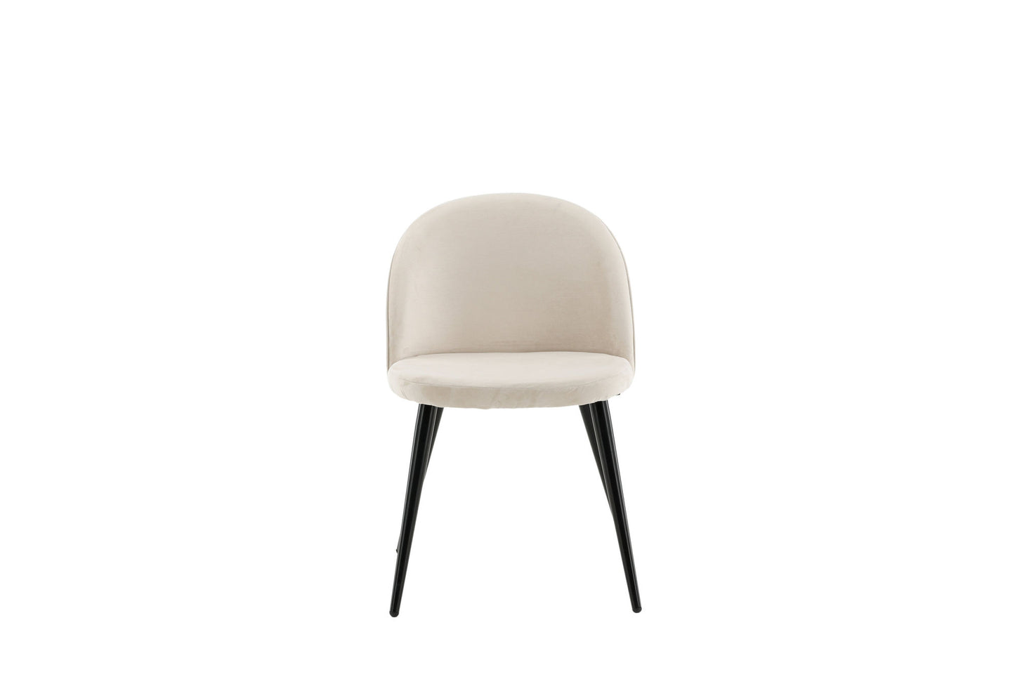 2er-Set Esszimmerstühle Velvet, Creme/Weiße Samt-Optik