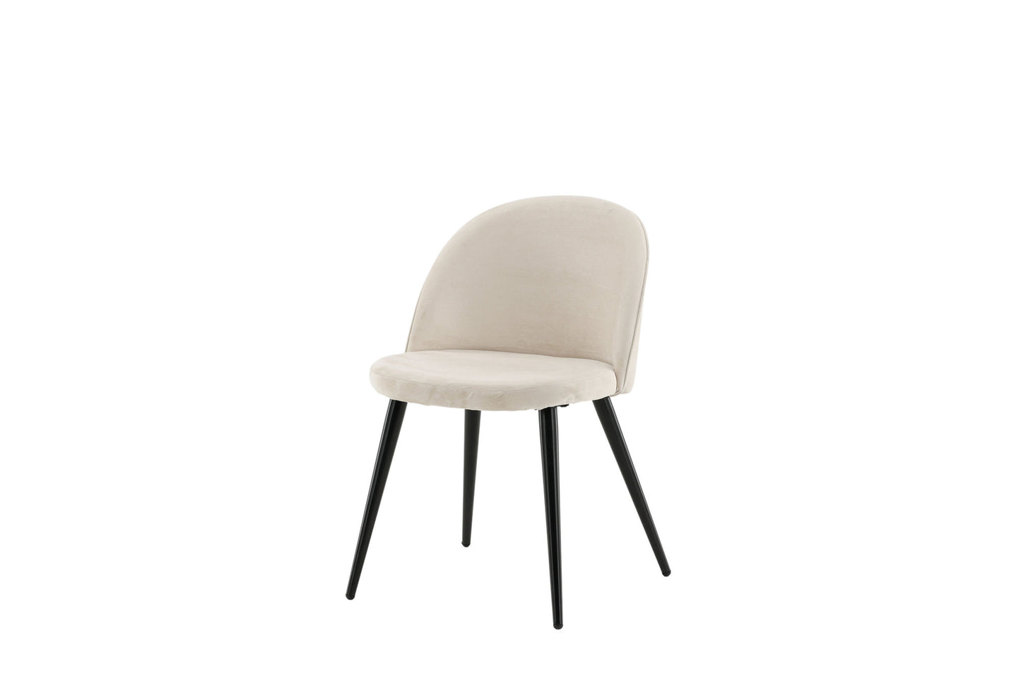 2er-Set Esszimmerstühle Velvet, Creme/Weiße Samt-Optik