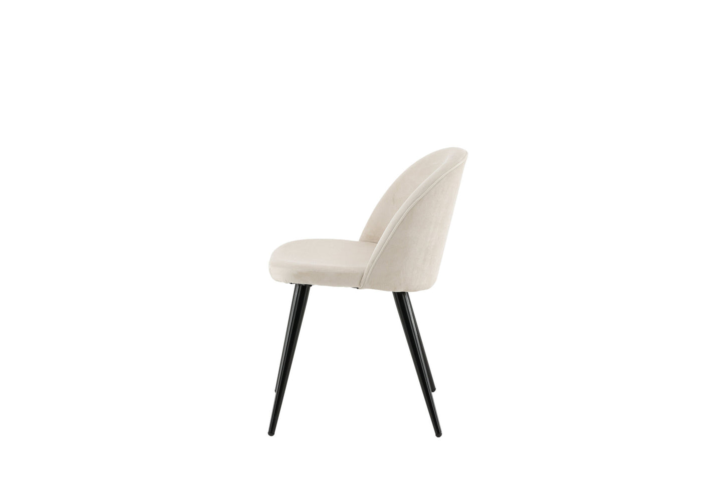 2er-Set Esszimmerstühle Velvet, Creme/Weiße Samt-Optik