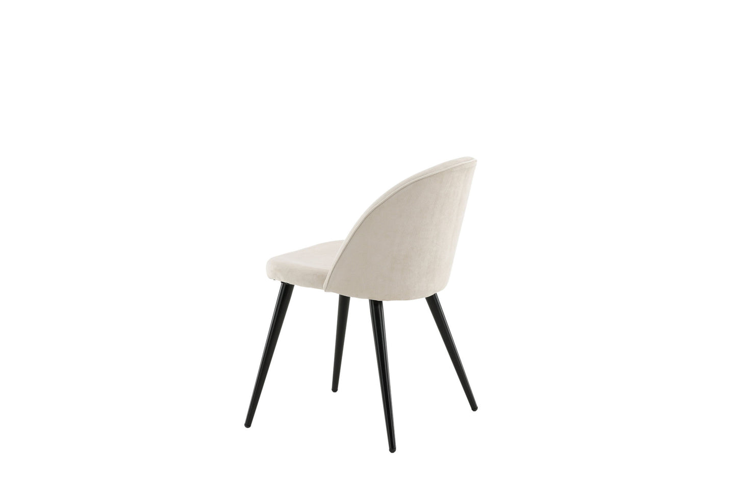 2er-Set Esszimmerstühle Velvet, Creme/Weiße Samt-Optik