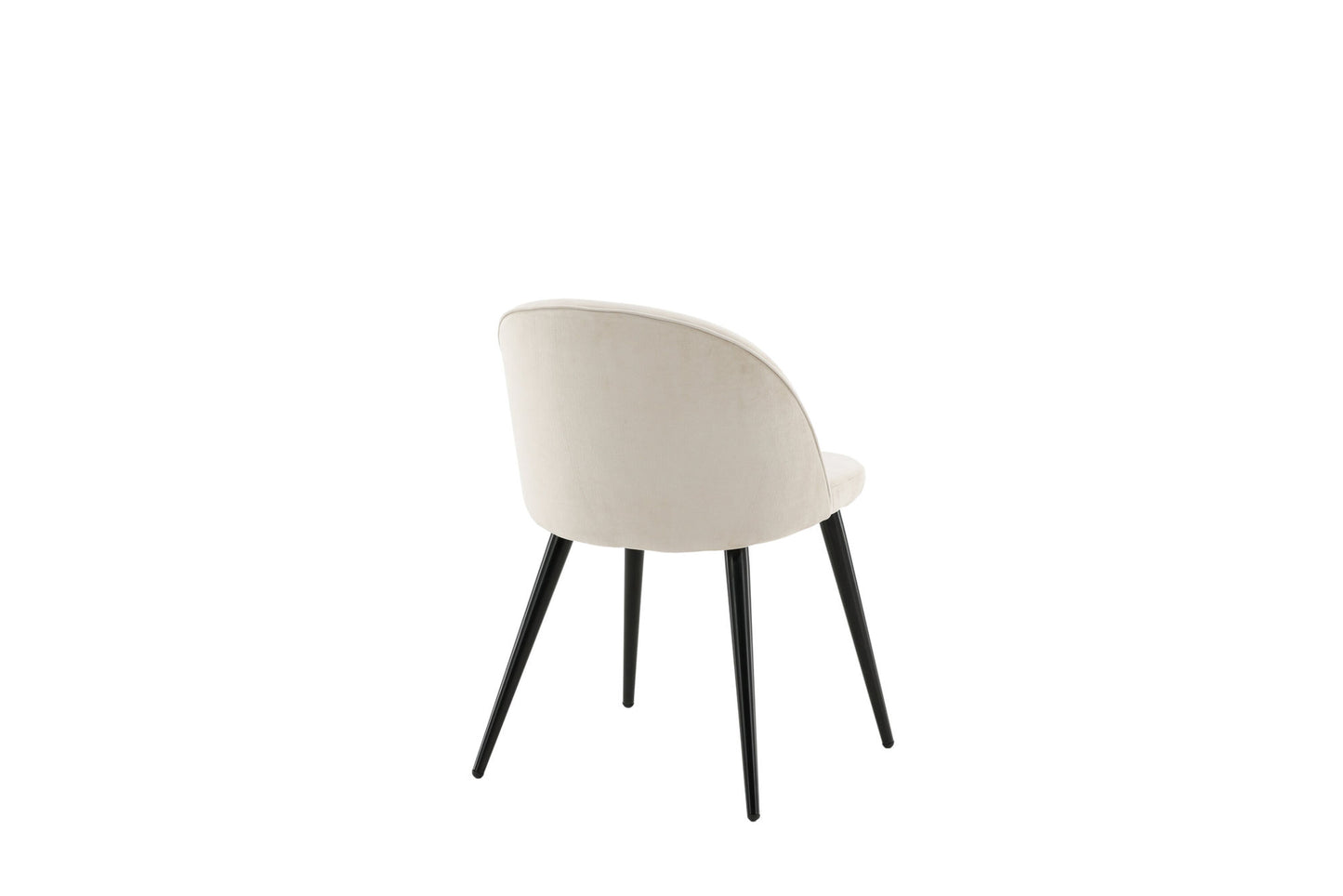 2er-Set Esszimmerstühle Velvet, Creme/Weiße Samt-Optik