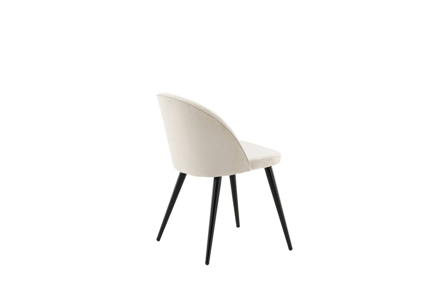 2er-Set Esszimmerstühle Velvet, Creme/Weiße Samt-Optik