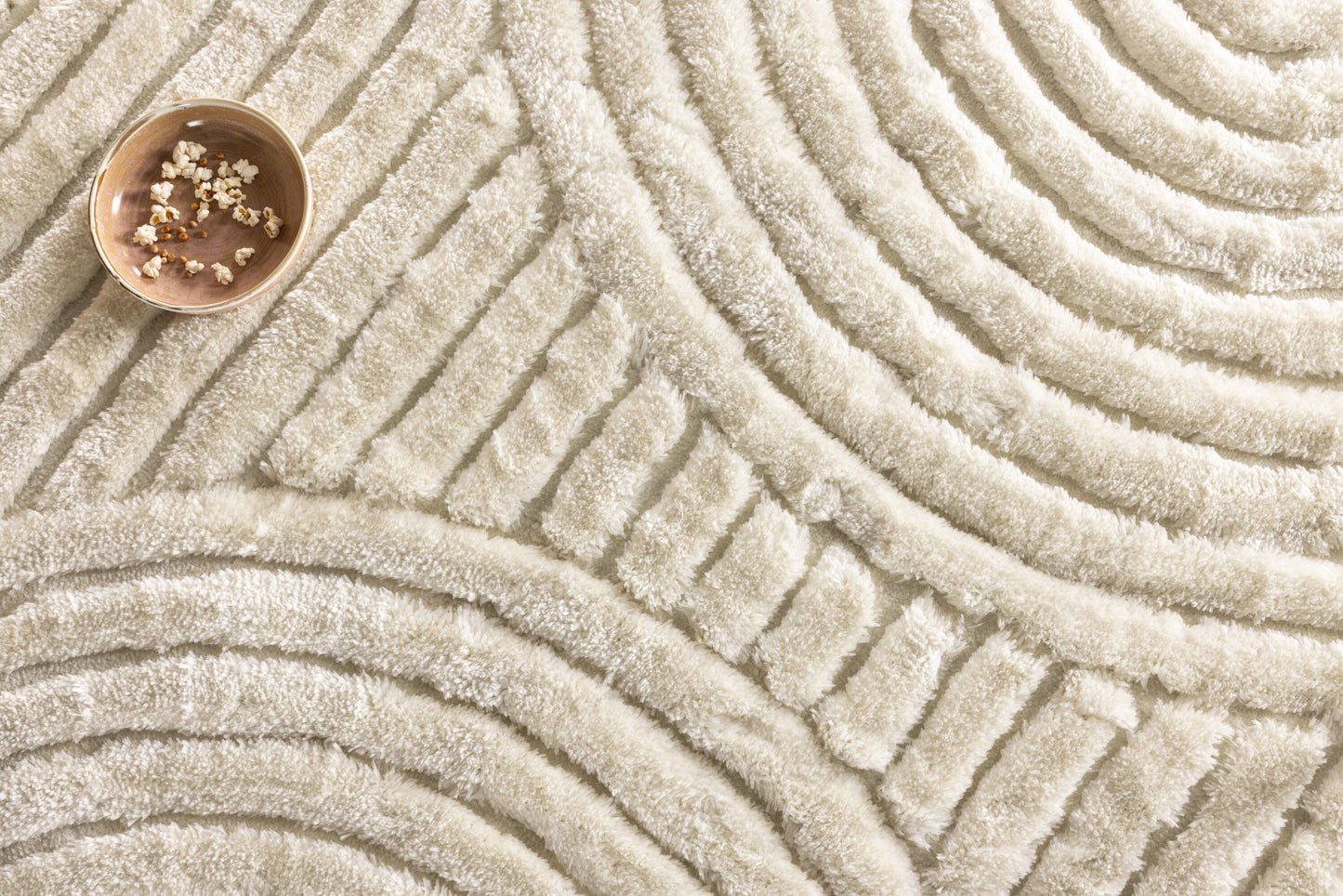 Niklas Teppich Rund, Weiß, Ø200cm