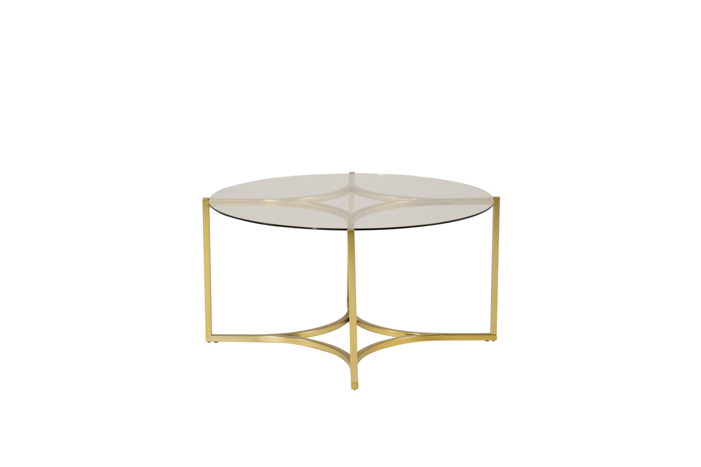 Kivik Couchtisch aus Glas und Stahl in Gold
