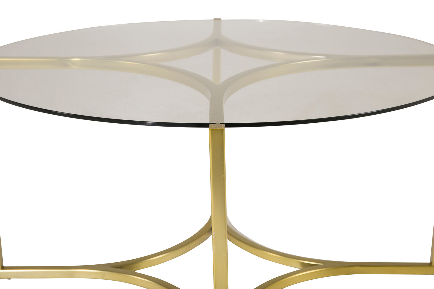 Kivik Couchtisch aus Glas und Stahl in Gold