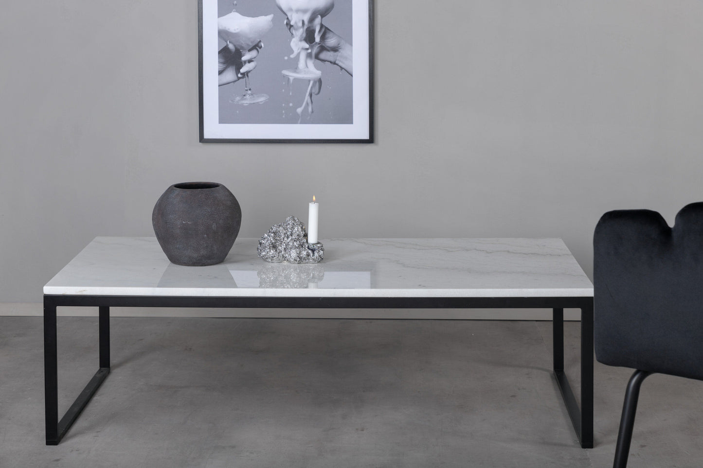 Estelle Couchtisch aus Marmor in Weiß/Schwarz
