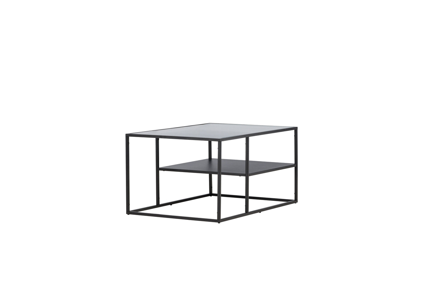 Campinas Sofatisch aus Stahl und Glas in Schwarz