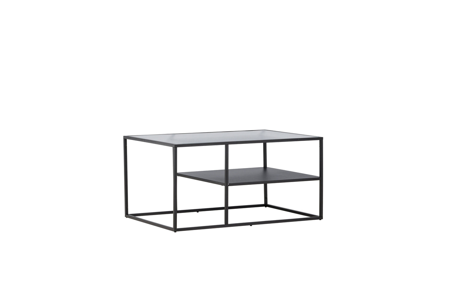 Campinas Sofatisch aus Stahl und Glas in Schwarz