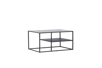 Campinas Sofatisch aus Stahl und Glas in Schwarz