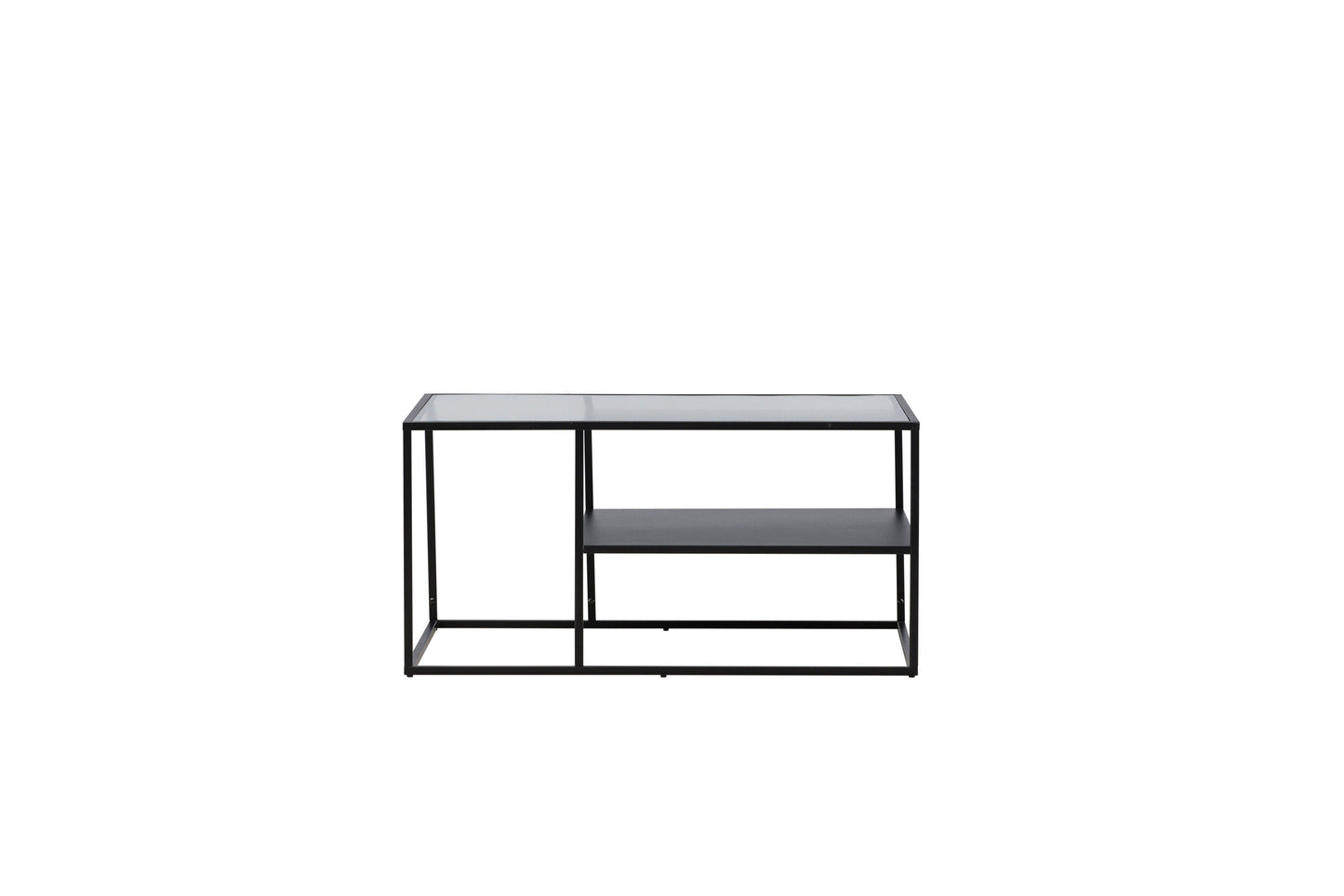 Campinas Sofatisch aus Stahl und Glas in Schwarz