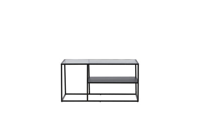 Campinas Sofatisch aus Stahl und Glas in Schwarz