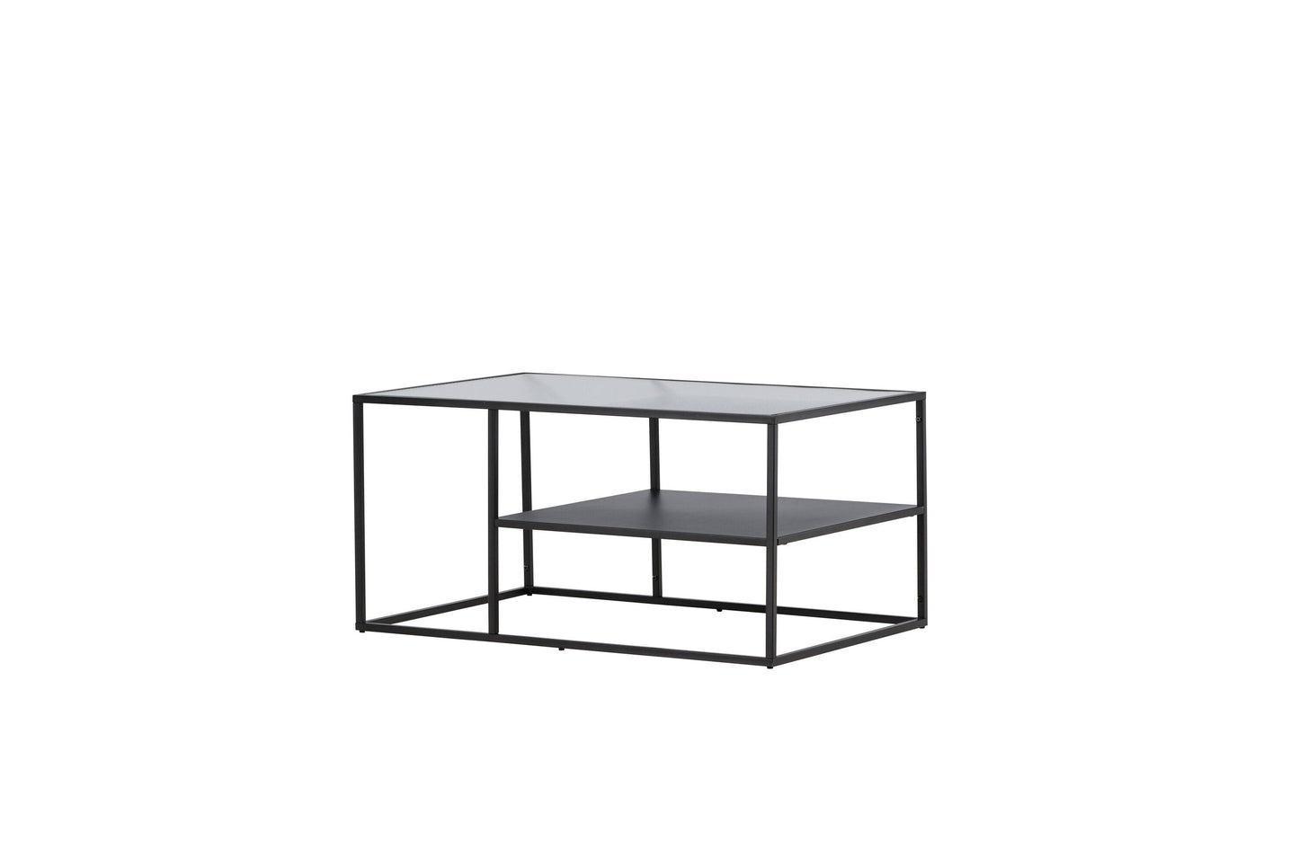Campinas Sofatisch aus Stahl und Glas in Schwarz