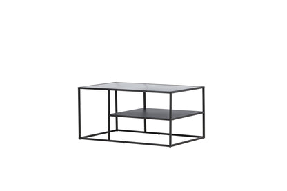 Campinas Sofatisch aus Stahl und Glas in Schwarz