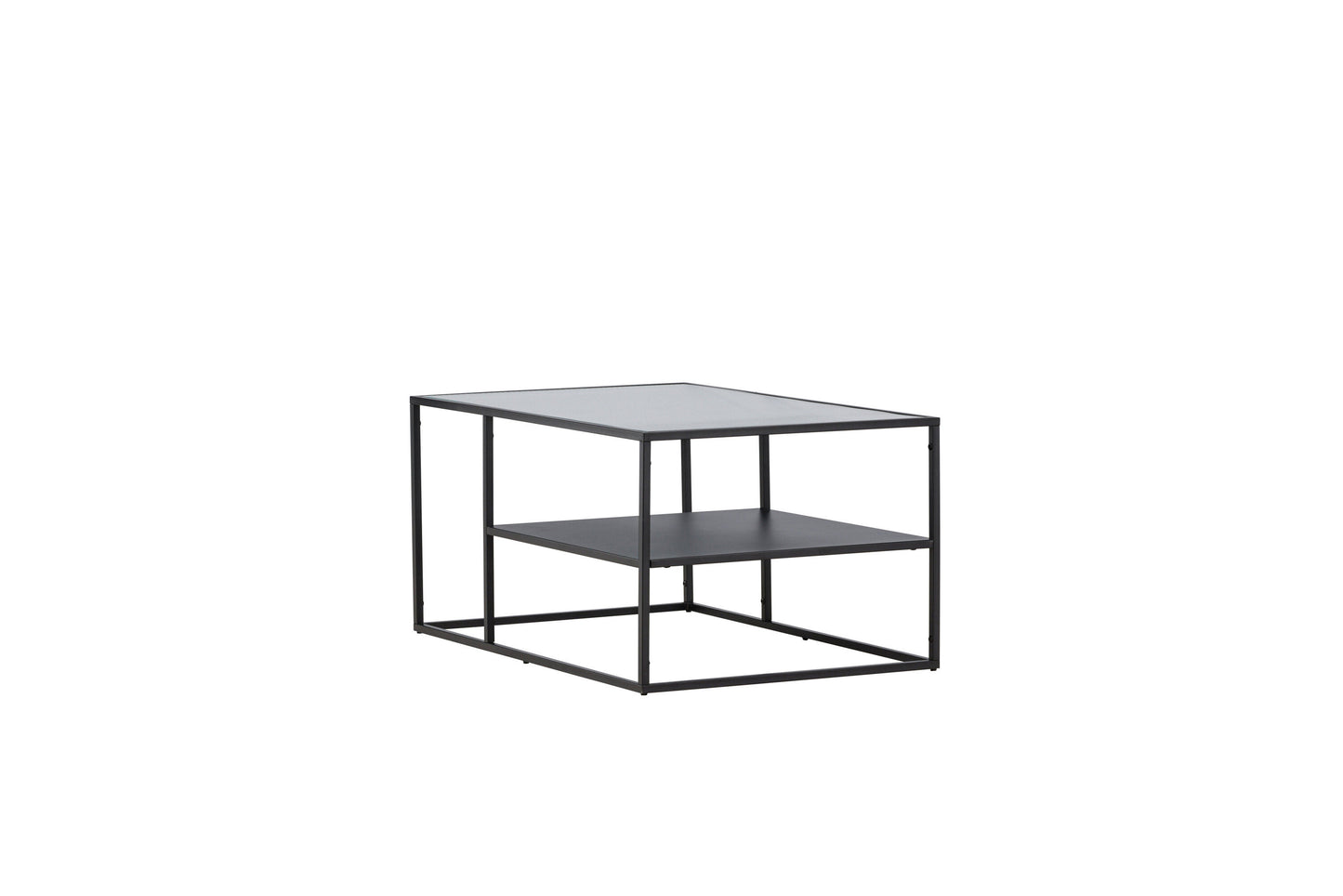 Campinas Sofatisch aus Stahl und Glas in Schwarz