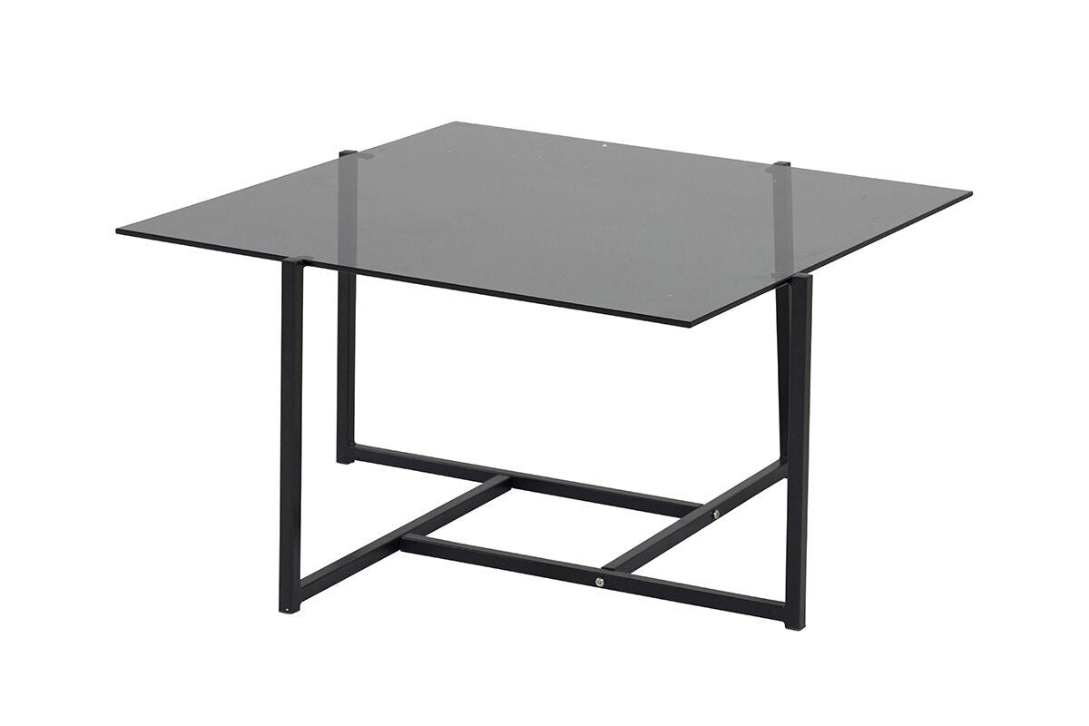 Hybrid Couchtisch aus Glas/Metall in Schwarz