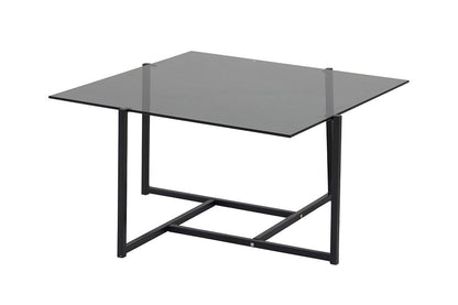 Hybrid Couchtisch aus Glas/Metall in Schwarz
