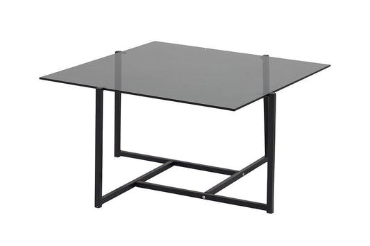 Hybrid Couchtisch aus Glas/Metall in Schwarz